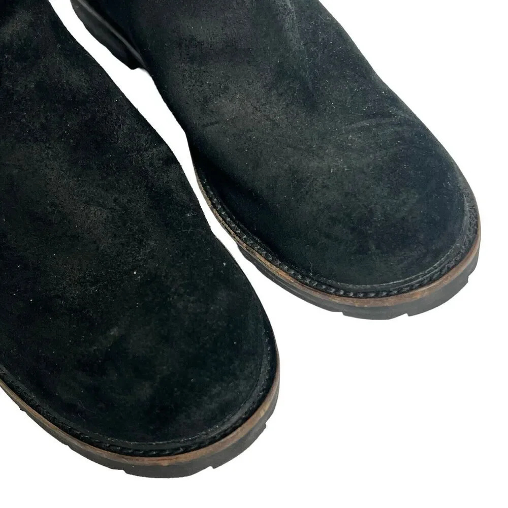 LL Bean Black East Point Waterproof Suede Chelsea Ankle Boots Size 9